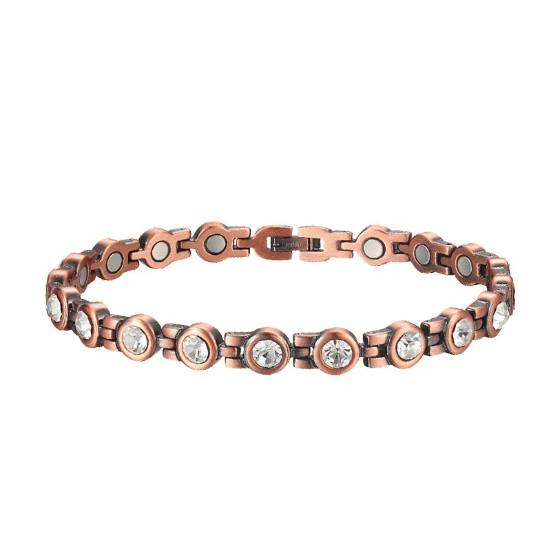 Sparkly Effective Women Magnetic zircon Copper Bracelets for Arthritis pains - CIVIBUY