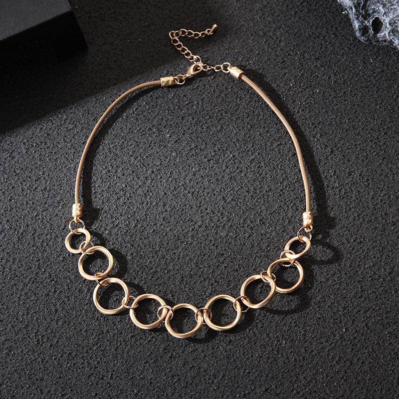14K Gold Plated Oval Circle Elegant Delicate Neck Jewelry Lightweight for Women Girls Ladies - CIVIBUY