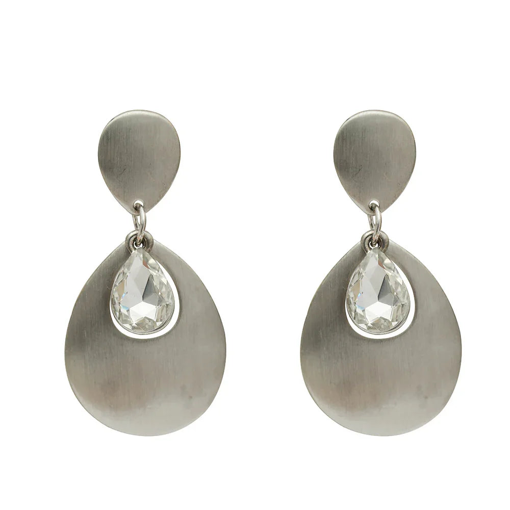 Matte Gold Vintage Clip Drop Earrings for Women Gift for Mom - CIVIBUY
