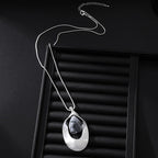 Geometric Pendant Necklace long silver Pendant Necklace - CIVIBUY