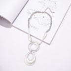 Silver choker Necklace for Women Collar Necklace Disc Necklace - CIVIBUY