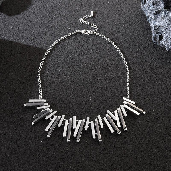 Lange 32-inch Double Circle Link ketting Rhodium op Sterling Zilver