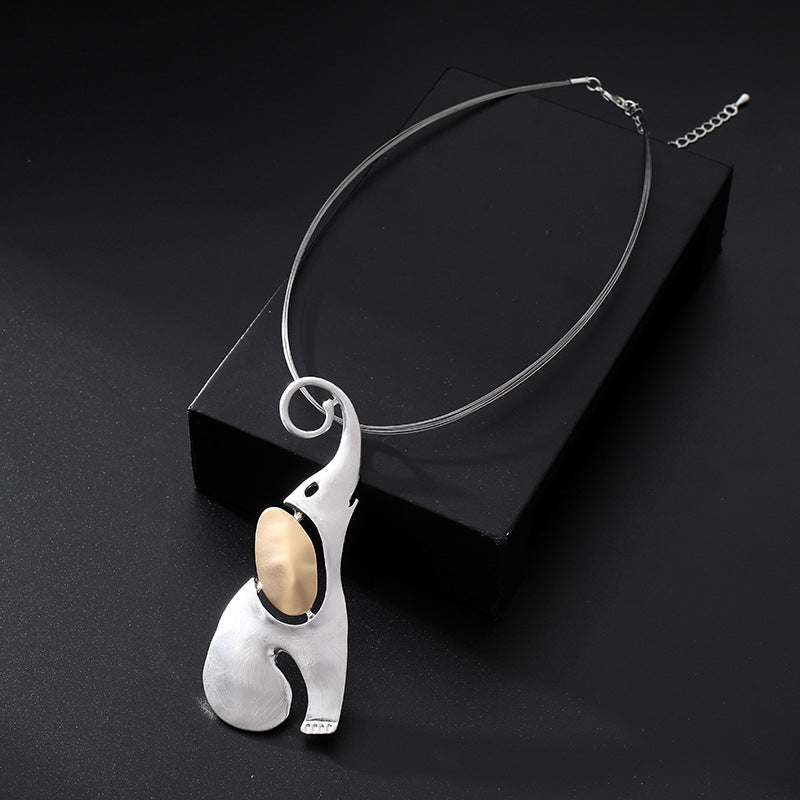 elephant Pendant Necklace silver Necklace - CIVIBUY