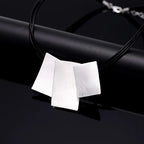 Geometric Matte Silver Leather Necklace - CIVIBUY