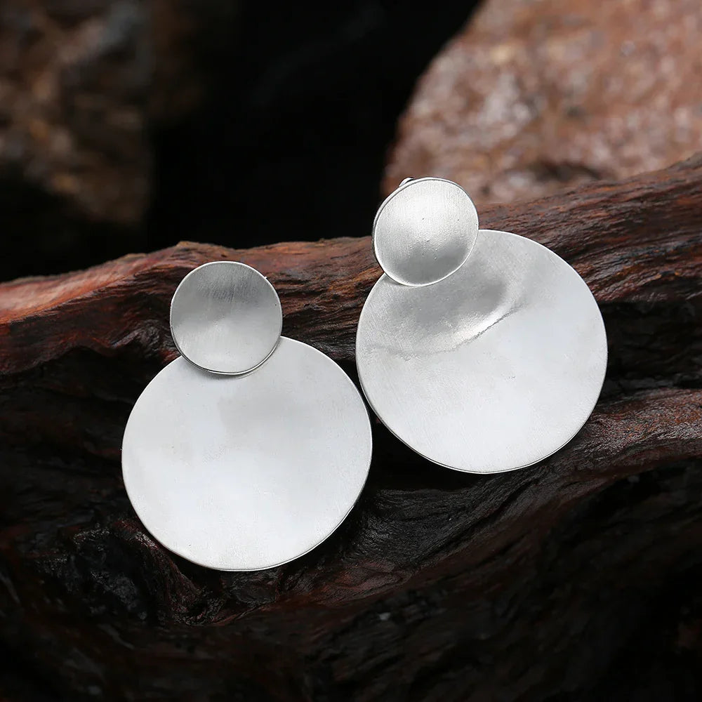 Round Hoop Earrings With Discs - CIVIBUY