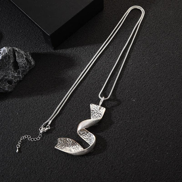 Lange 32-inch Double Circle Link ketting Rhodium op Sterling Zilver