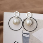 matte gold or silver hammered wide cutout odd shaped earrings - CIVIBUY