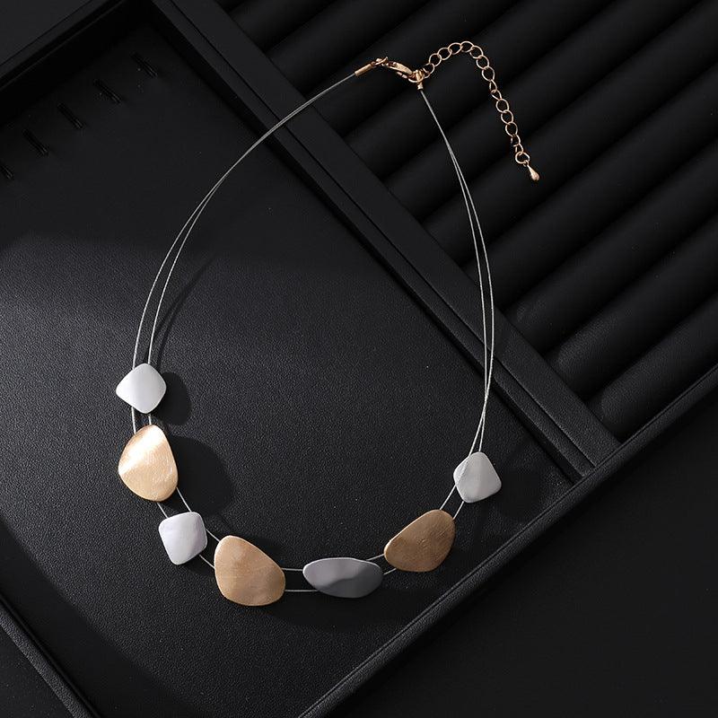 Tia Pebble Necklace Pendant Necklace - CIVIBUY