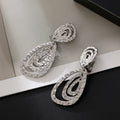 Gold and Wave Drop Earrings - CIVIBUY