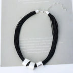 Gold Bead Wax Strand Triple Necklace Choker Jewelry - CIVIBUY