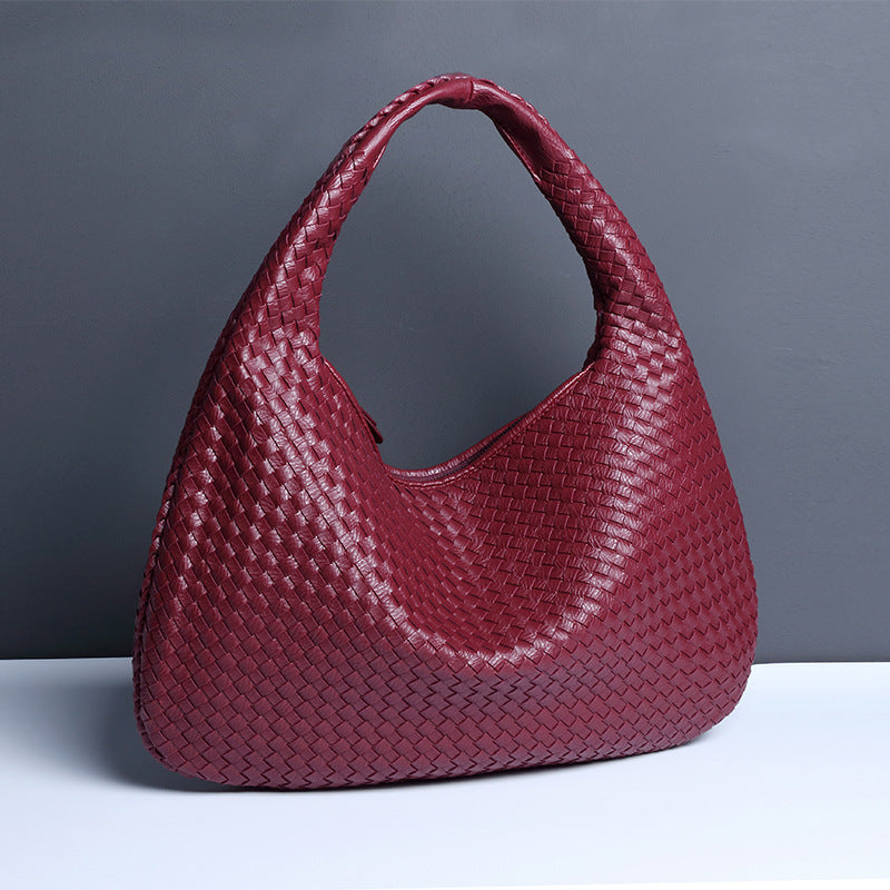 Woven Leather Handbags Woven Hobo Bag Top-handle Shoulder Bag - CIVIBUY