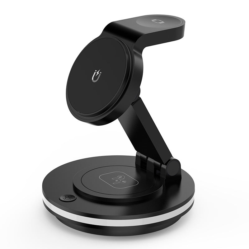 Led Wireless Charger Magnetic Foldable 3 in 1 Charging Station for iPhone 15/14/13/12/Pro/Plus/Pro Max - CIVIBUY