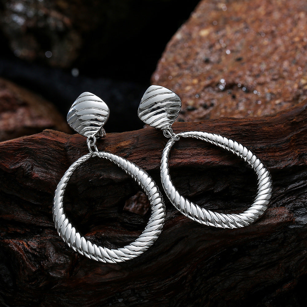LIA Silver Plated Twisted Hoop Clip On Earring - CIVIBUY