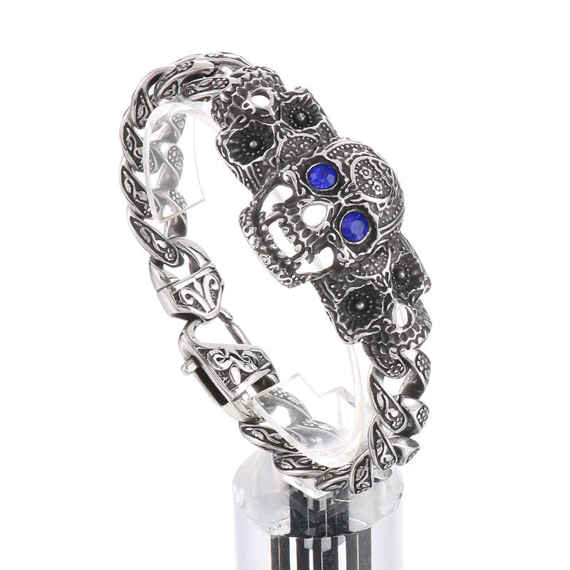 Skull braclet for men Deakside style Stainless Steel bracelet - CIVIBUY