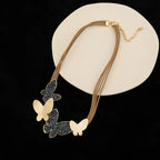 Sparkly Cute Butterfly Choker Necklace for Women Gold Silver Collarbone Chain Women Choker Jewelry - CIVIBUY