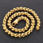 Halloween Skull Link Necklace In Metal Solid 316L Marine Grade Stainless Steel 26" for Men and Women - CIVIBUY