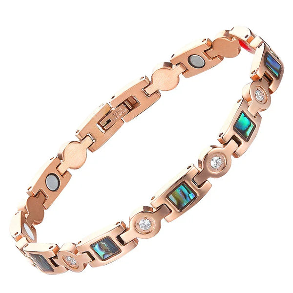 Sparkly Women Magnetic natural shell Bracelets for Arthritis pains