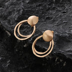 Matte Gold Silver Large Clip On Earrings for Women Statement Earrings - CIVIBUY