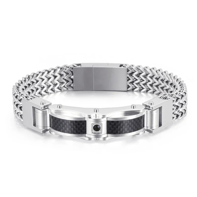 Heavy Biker Bracelet Men's Stainless Motorcycle Chain Bracelet - CIVIBUY