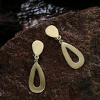 Stainless steel 18k gold plated hoops with rectangle earrings for her - CIVIBUY