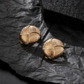Statement Monet Gold Dome Button Earrings Beach Accessories - CIVIBUY