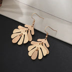 Fish Cast Resin Leaf Leaves Drop Dangle Dagling Hook Earrings - CIVIBUY