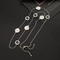 Silver Long Necklaces for Women Fashion Double Layered Sweater Chain - CIVIBUY