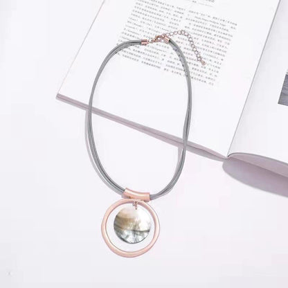 Rotilla Statement Circle Collar Necklace chunky necklace - CIVIBUY