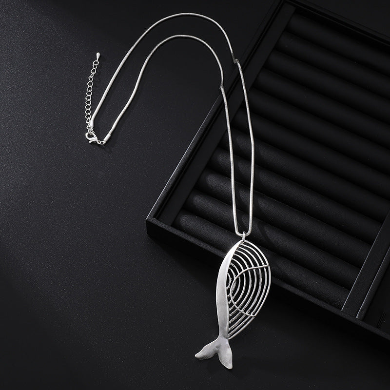 Exquisite Metal Whale Pendant necklace for women - CIVIBUY