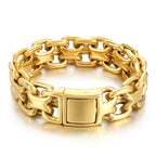 Heavy Motorcycle Double Link Chain Fashional Retro Strong Man Bracelet Gift - CIVIBUY