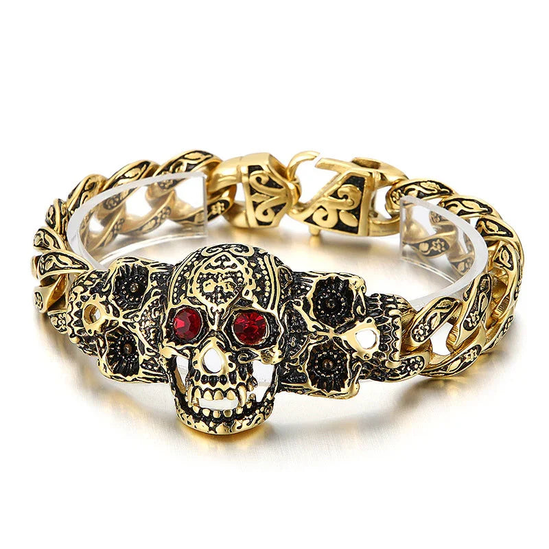 Skull braclet for men Deakside style Stainless Steel bracelet - CIVIBUY