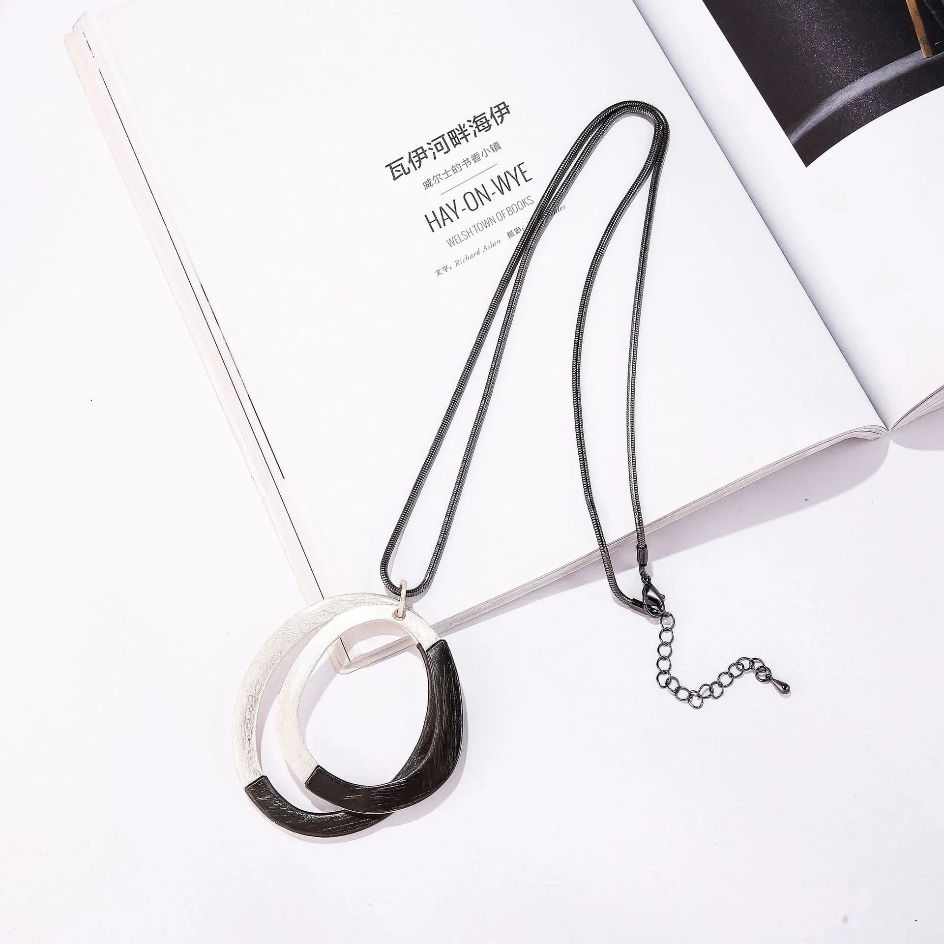 Two Circle Pendant Gold Circle Pendant Gold Round Pendant 18 Inches - CIVIBUY