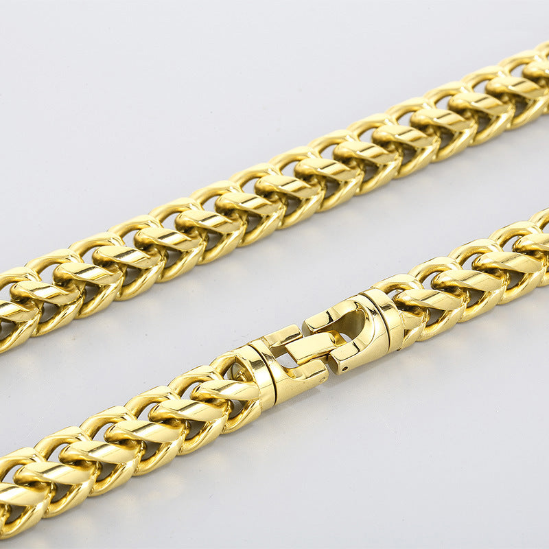 DOUBLE CUBAN LINK CHAIN 14K GOLD ITALY - CIVIBUY