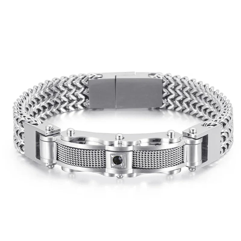 Heavy Biker Bracelet Men's Stainless Motorcycle Chain Bracelet - CIVIBUY