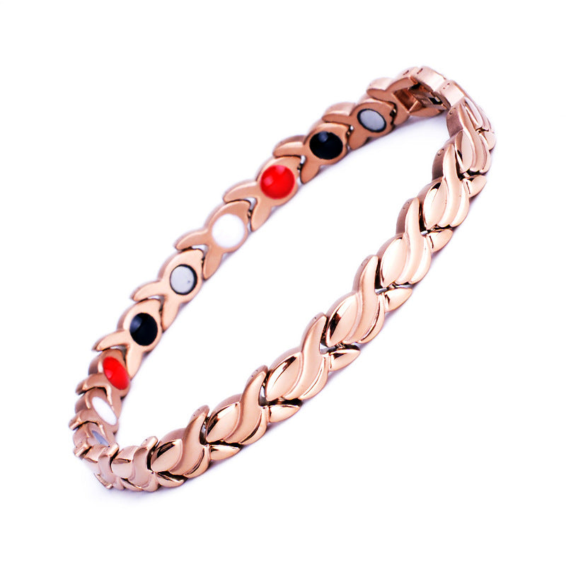 Flower Magnetic Therapy Bracelet Health Care Gift for mother 5D2H-F - CIVIBUY