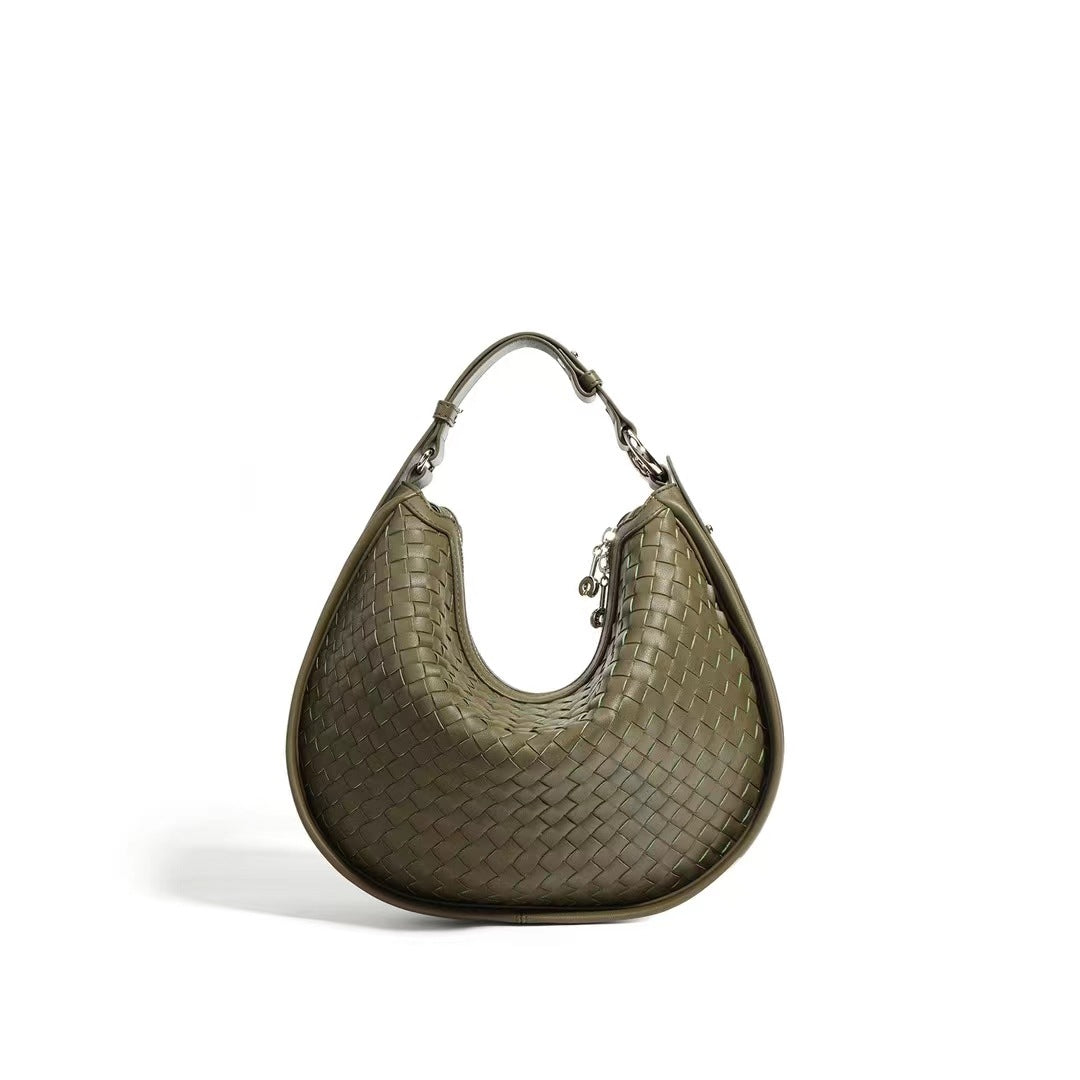 Woven Leather Tote Bag for Women Top-handle Large Soft Vegan Crossbody Handbag,Cowhide - CIVIBUY