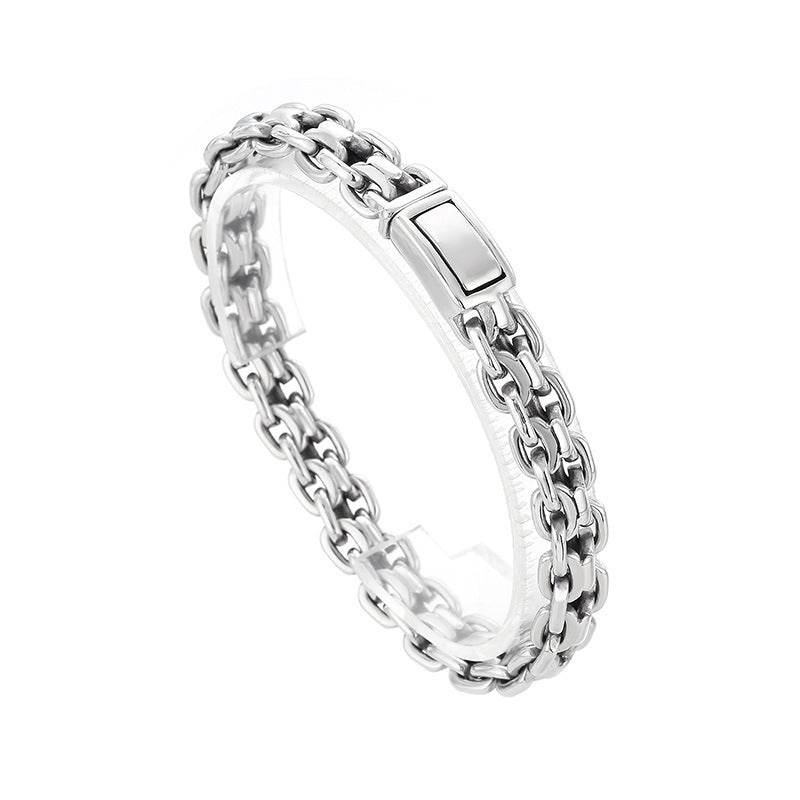 Heavy Motorcycle Double Link Chain Fashional Retro Strong Man Bracelet Gift - CIVIBUY