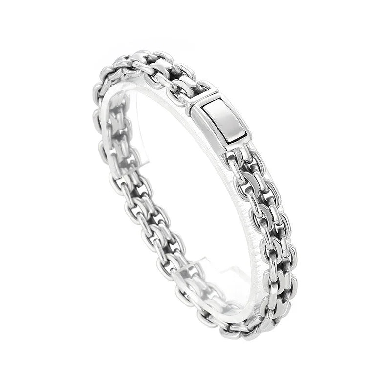 Heavy Motorcycle Double Link Chain Fashional Retro Strong Man Bracelet Gift - CIVIBUY