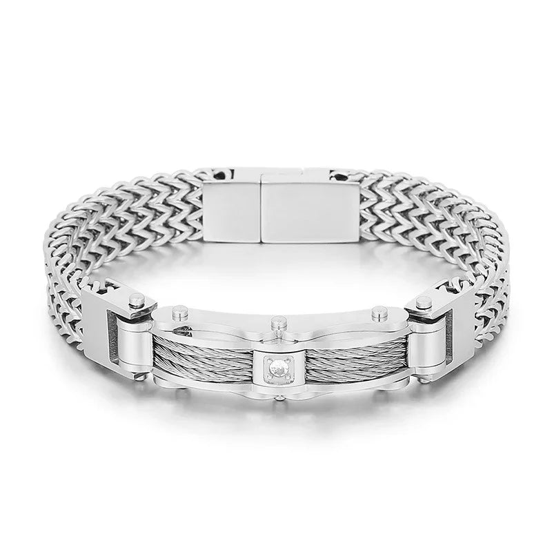 Heavy Biker Bracelet Men's Stainless Motorcycle Chain Bracelet - CIVIBUY