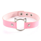 PU Leather Gothic Punk Choker Necklace with Cat Shape Necklace【4Pack】 - CIVIBUY
