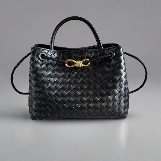 Tote Bags Leather Tote Metal Grid Large Capacity Single Shoulder Venetta Handbag For Lady,cowhide