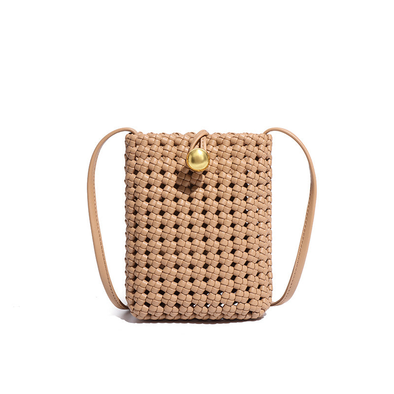 Handmade Woven Leather Small Phone Bag for Girls Stylish & Functional