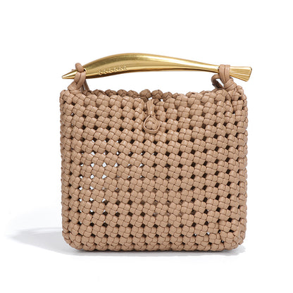 Women's Woven Hand Clutch Bag Mini Sardine Purse Lady Evening Party Bag,Pu