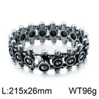Retro Punk Rivet Bracelet – Heavy Metal Button Chain Design for Gothic & Rock Style,8.7INCH