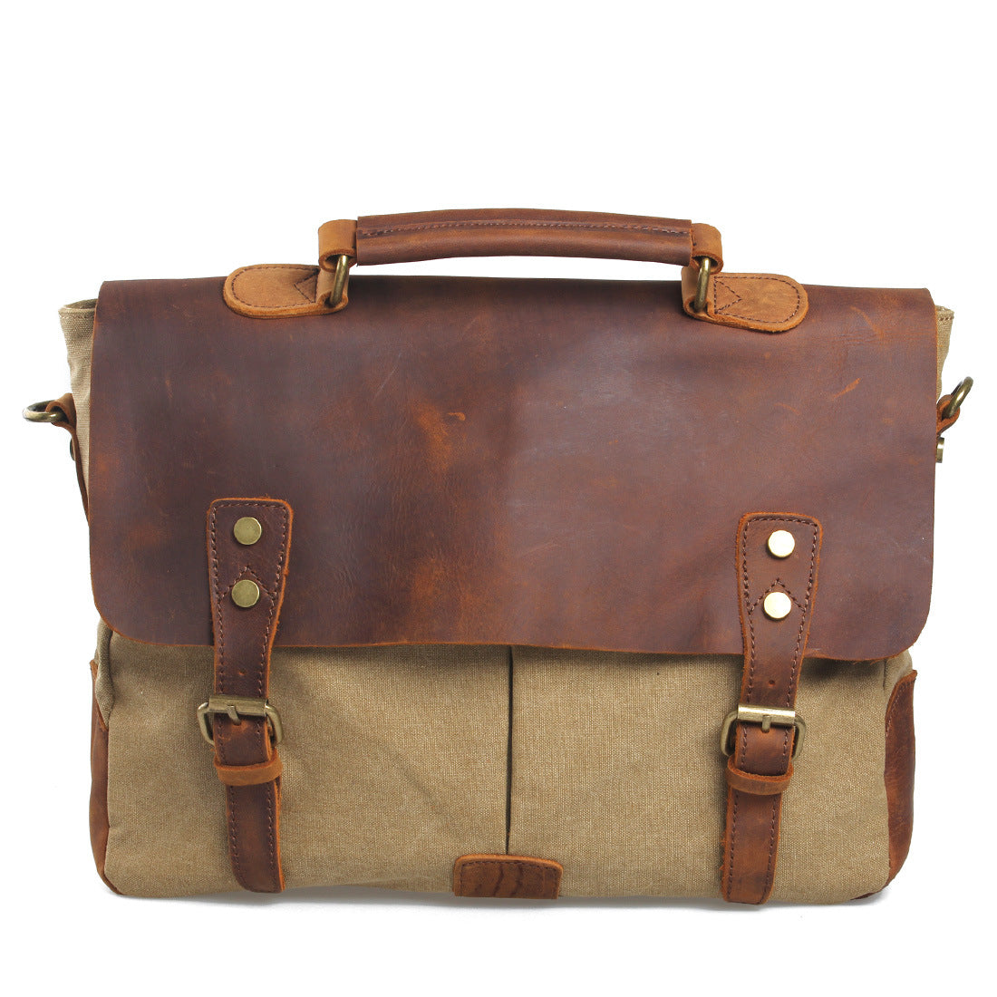 Wax Canvas Laptop Bag - Unisex Canvas Messenger & Office Bag for Men and Women