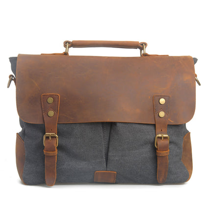 Wax Canvas Laptop Bag - Unisex Canvas Messenger & Office Bag for Men and Women