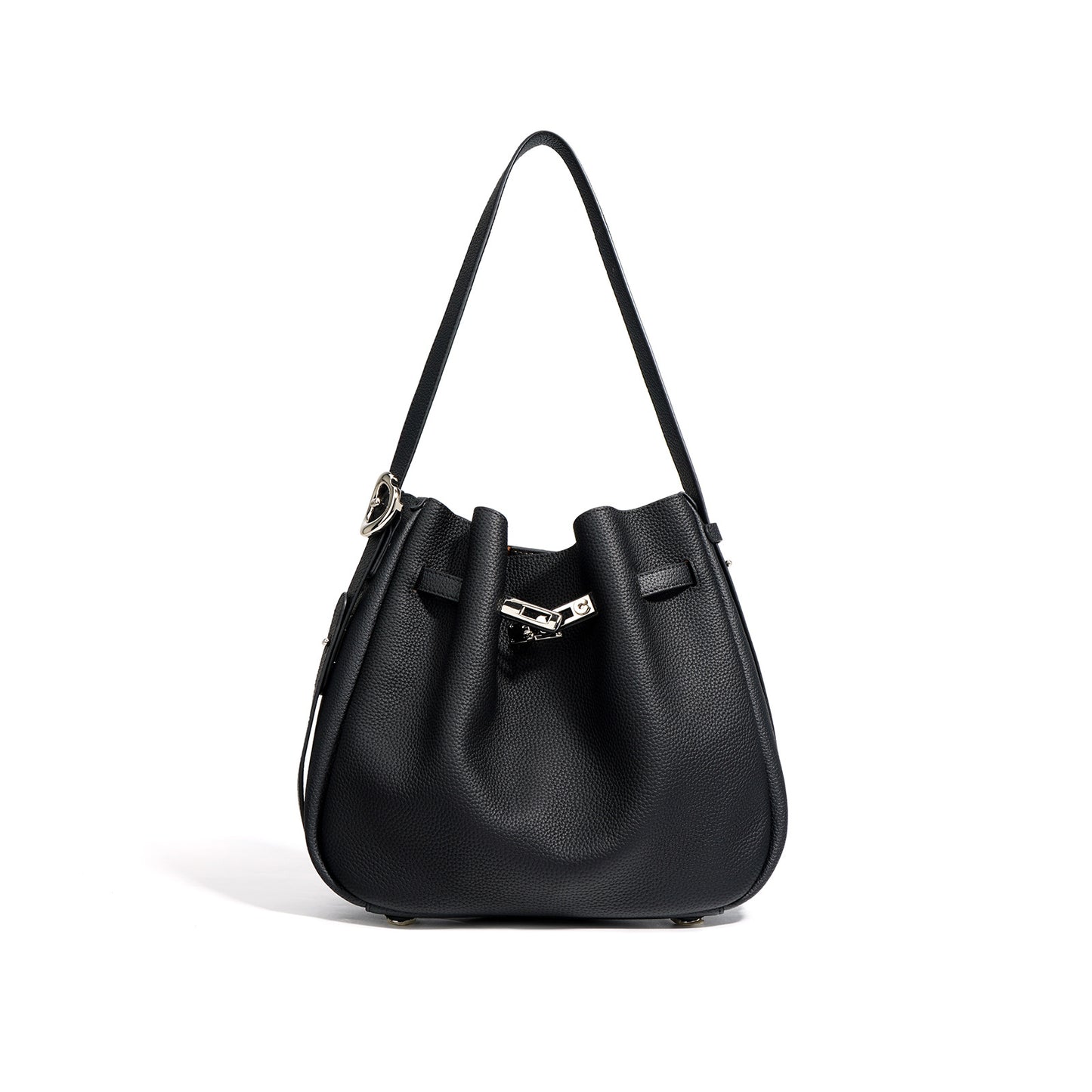 Genuine Leather Bucket Bag for Women Stylish Handbags Daily Casual Soft Shoulder Bags