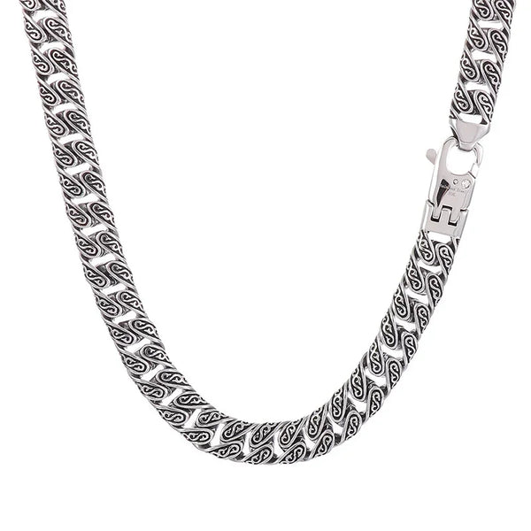 Handmade Viking Necklace In Metal Solid 316L Marine Stainless Steel 27" for Men