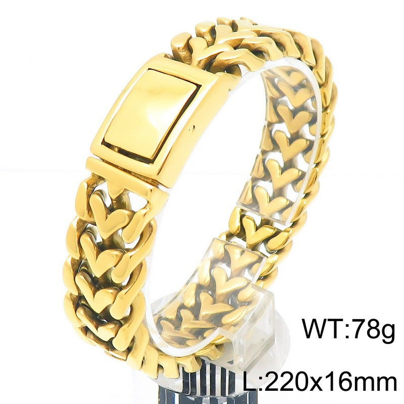 handmade Stainless Steel Curb Cuban Link Bracelets for Men