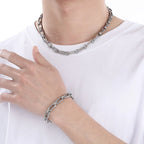 Double Oval O-Link Stainless Steel Necklace Set – Minimalist & Trendy Unisex Design